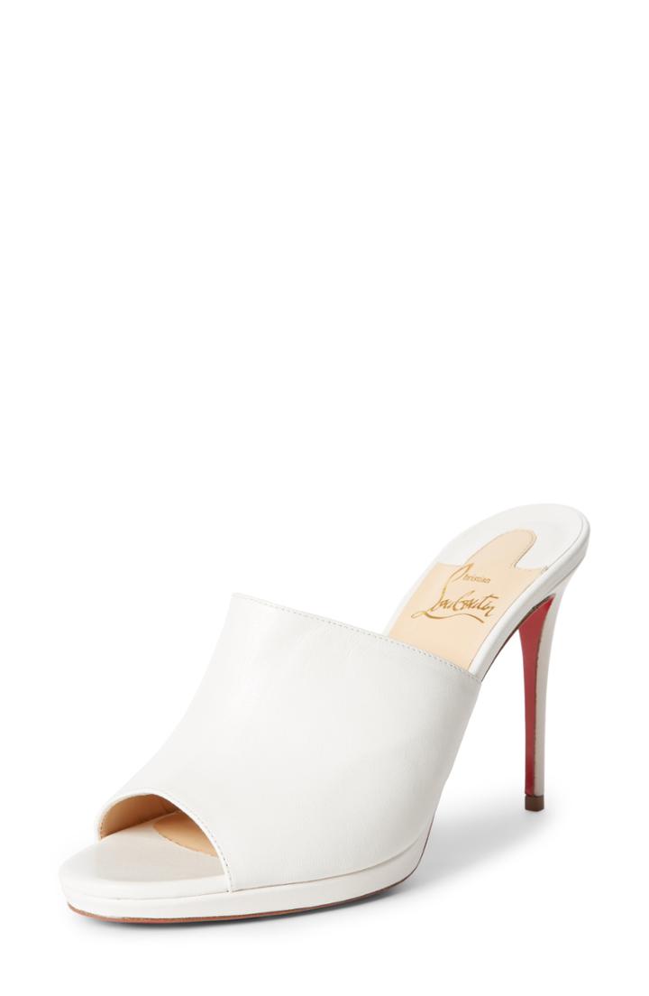 Women's Christian Louboutin Pigamule Sandal Us / 34eu - White
