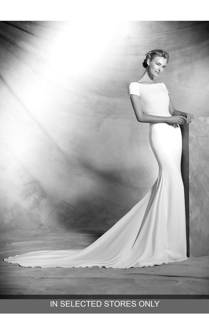 Women's Atelier Pronovias Vicenta Lace Applique Mermaid Gown