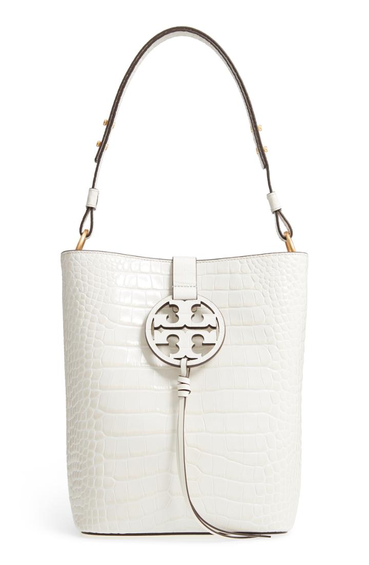 Tory Burch Miller Embossed Leather Hobo Bag -
