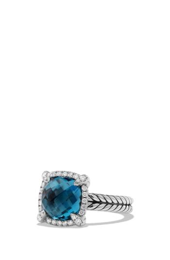 Women's David Yurman 'chatelaine' Small Pave Bezel Ring With Diamonds