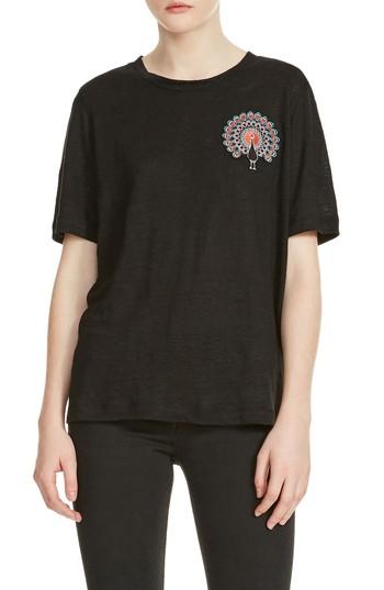 Women's Maje Tina Embroidery Tee - Black