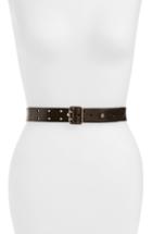 Women's Saint Laurent Fetiche Leather Belt 0 - Black