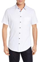 Men's Stone Rose Regular Fit Microdot Knit Sport Shirt - White