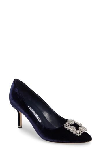 Women's Manolo Blahnik Hangisi Pump Us / 37eu - Blue