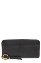 Women's Frye Ilana Harness Leather Zip Wallet - Black