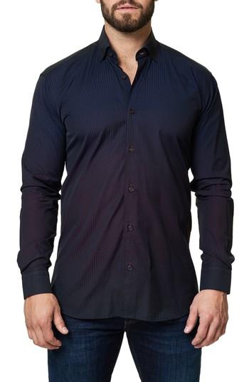 Men's Maceoo Print Trim Fit Sport Shirt (m) - Black