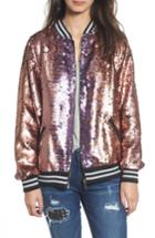 Women's True Religion Brand Jeans Pailette Bomber Jacket - Purple