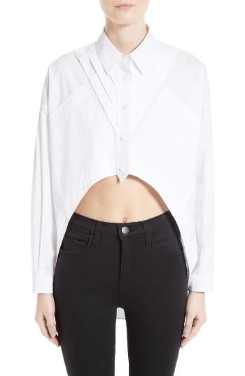 Women's Opening Ceremony Elliptical Hem Sateen Shirt