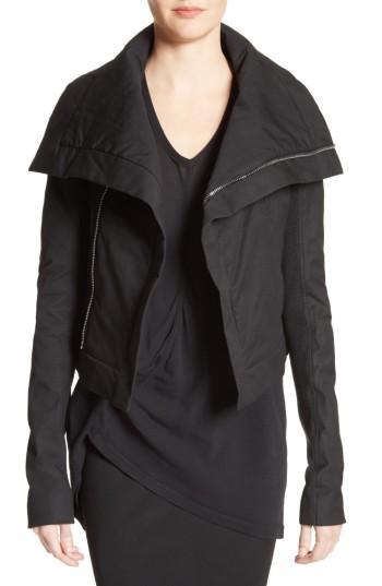 Women's Rick Owens Stretch Cotton Biker Jacket Us / 38 It - Black