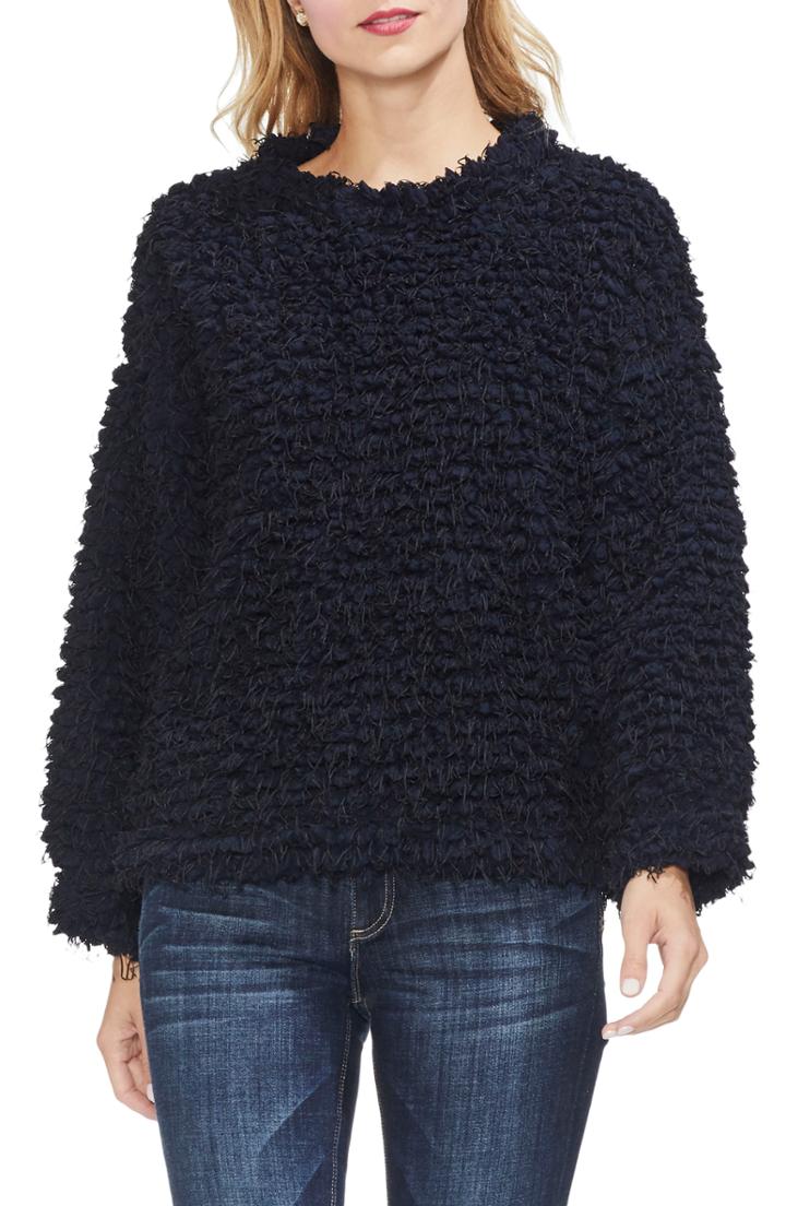 Women's Vince Camuto Popcorn Eyelash Knit Top - Blue