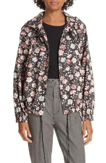 Women's La Vie Rebecca Taylor Ariane Rose Hooded Cotton Jacket - Black