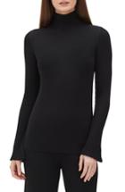 Women's Lafayette 148 New York Rib Knit Merino Wool Sweater - Black