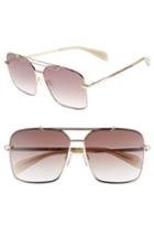 Women's Rag & Bone 61mm Gradient Metal Aviator - Gold/ Brown