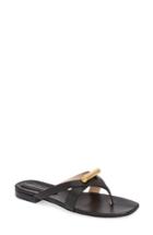 Women's Stuart Weitzman Arro Thong Sandal M - Black