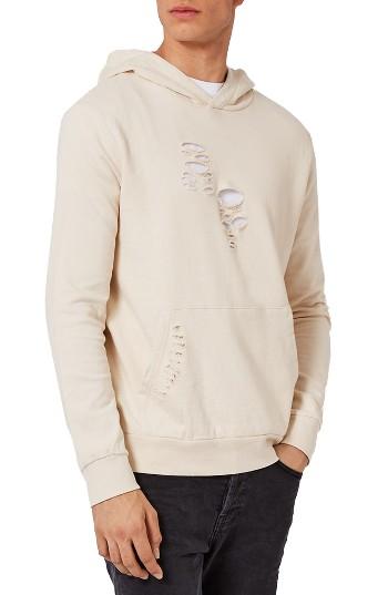 Men's Topman Ripped Hoodie