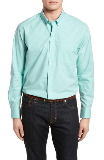 Men's Cutter & Buck Heather Non-iron Sport Shirt - Green