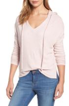 Women's Velvet By Graham & Spencer Ribbed Hoodie - Pink