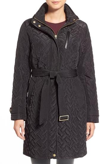 Women's Cole Haan Signature Belted Quilted Coat