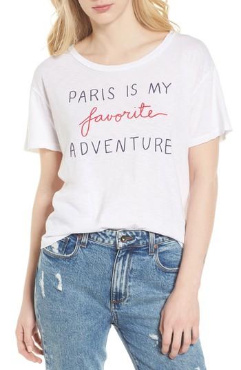 Women's Sundry Paris Is My Favorite Adventure Tee - White