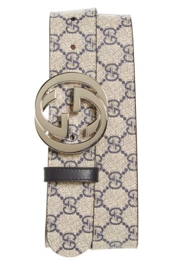 Men's Gucci Logo Buckle Belt 5 Eu - Beige/ Ink