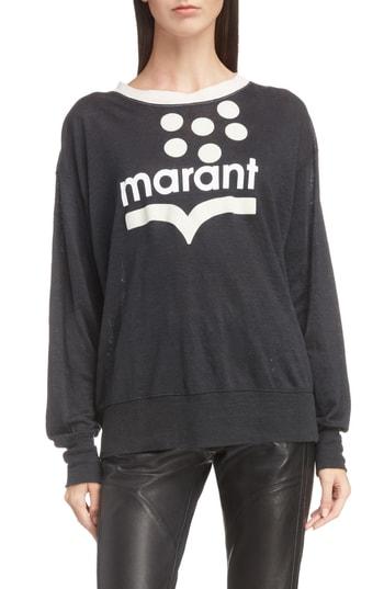 Women's Isabel Marant Etoile Klowyn Logo Tee - Black