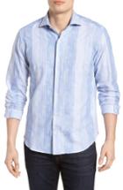 Men's Culturata Tailored Fit Patchwork Stripe Sport Shirt - Blue