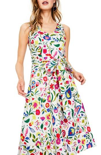 Women's Boden Jade Fit & Flare Linen Cotton Dress