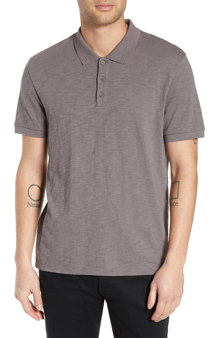 Men's Vince Slub Fit Polo Shirt, Size Small - Grey