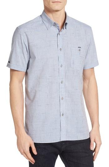 Men's Ted Baker London Samgee Slub Check Sport Shirt