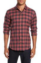 Men's Culturata Slim Fit Buffalo Check Sport Shirt, Size - Red