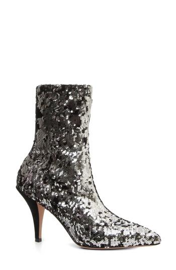 Women's Valentino Garavani Liquid Metal Sequin Bootie Us / 36eu - Black