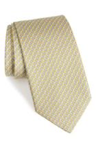 Men's Salvatore Ferragamo Oara Print Silk Tie, Size - Yellow