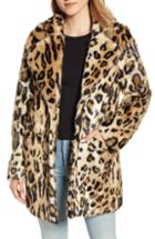 Women's Apparis Margot Leopard Print Faux Fur Coat - Brown