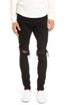 Men's Represent Slim Fit Destroyed Jeans - Black
