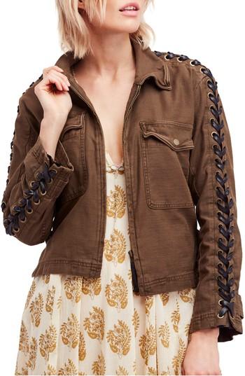 Women's Free People Faye Military Jacket - Green