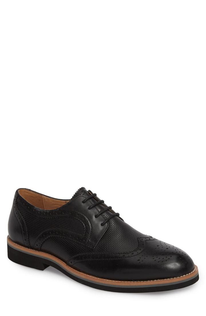 Men's English Laundry Cleave Embossed Wingtip .5 M - Black