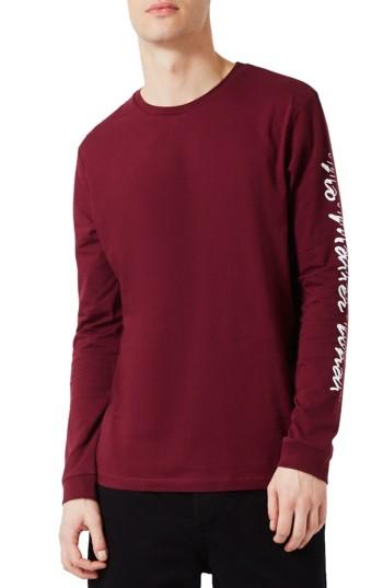 Men's Topman No Matter What Graphic T-shirt, Size - Burgundy