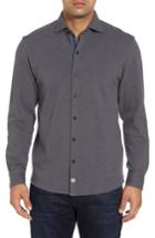 Men's Thaddeus Shandy Heathered Knit Sport Shirt, Size - Black