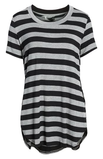 Women's Tdc Side Split Stripe Tee - Black