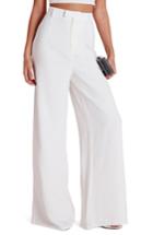 Women's Missguided High Waist Wide Leg Crepe Trousers Us / 8 Uk - White