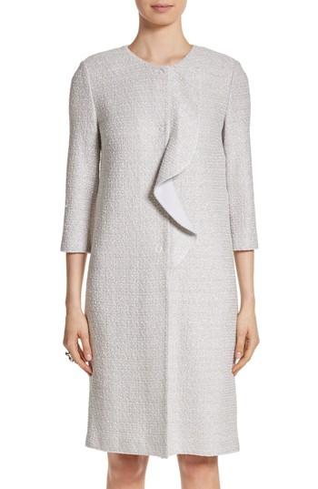 Women's St. John Collection Metallic Eyelash Knit Jacket - Grey