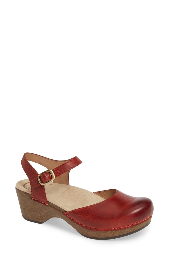 Women's Dansko 'sam' Clog .5-6us / 36eu M - Red