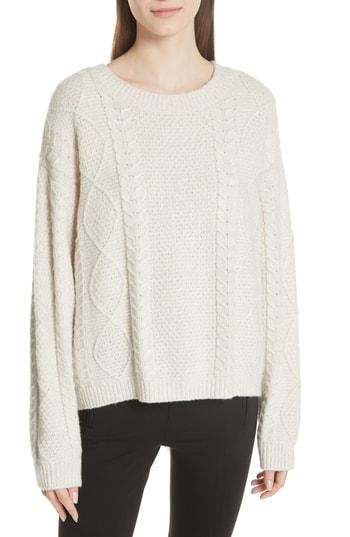 Women's Vince Wool & Cashmere Blend Cable Knit Sweater - Ivory