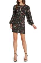 Women's Willow & Clay Floral Belted Minidress - Black