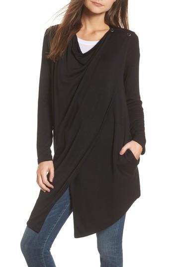 Women's Splendid Crossover Cardigan - Black