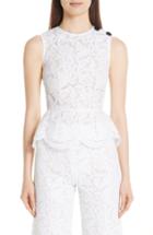 Women's Adam Lippes Corded Lace Peplum Top - White