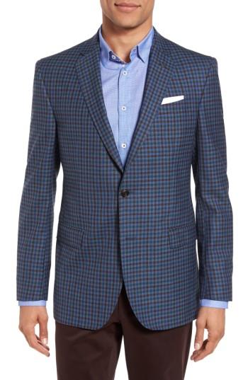 Men's Ted Baker London Jay Trim Fit Check Wool Sport Coat S - Blue