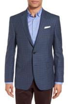 Men's Ted Baker London Jay Trim Fit Check Wool Sport Coat S - Blue