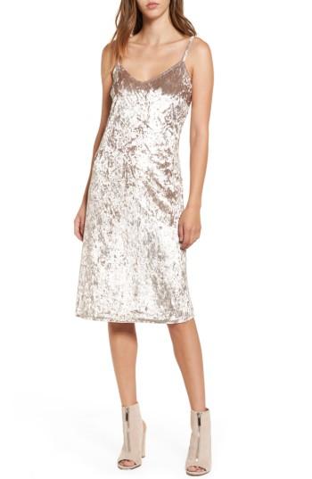 Women's Love, Fire Crushed Velvet Slipdress - Beige