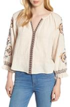 Women's Lucky Brand Embroidered Peasant Blouse - Ivory